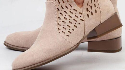 bezowe ażurowe wiosenne botki